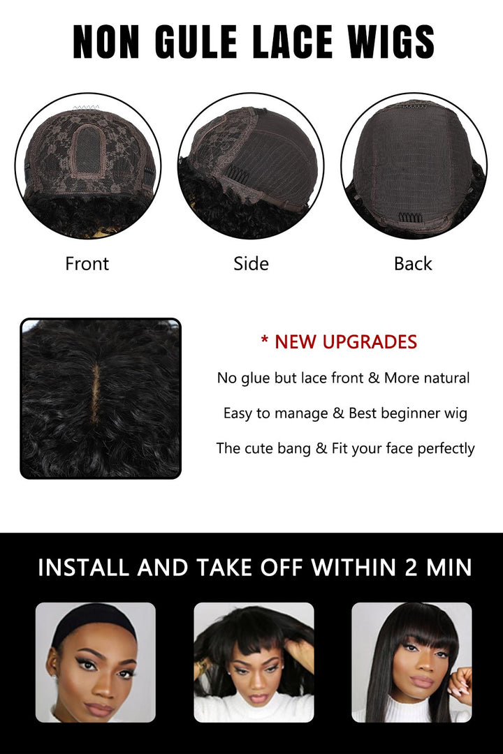 no gule lace wigs details