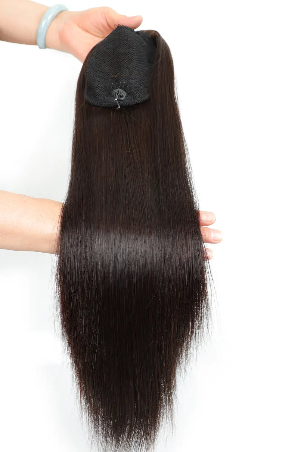 Ponytail Extension Straight Darkest Brown Color