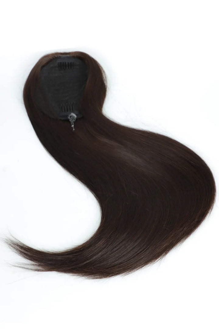 Ponytail Extension Straight Darkest Brown Color