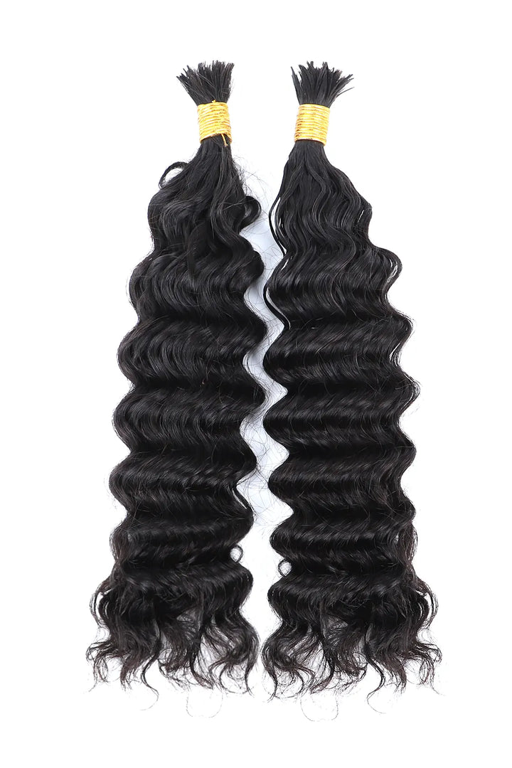 Pre-Divided Deep Wave Bulk Human Hair For Braiding Easy Split BU81