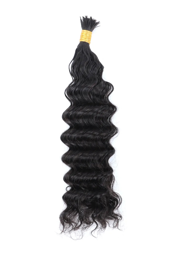 Pre-Divided Deep Wave Bulk Human Hair For Braiding Easy Split BU81