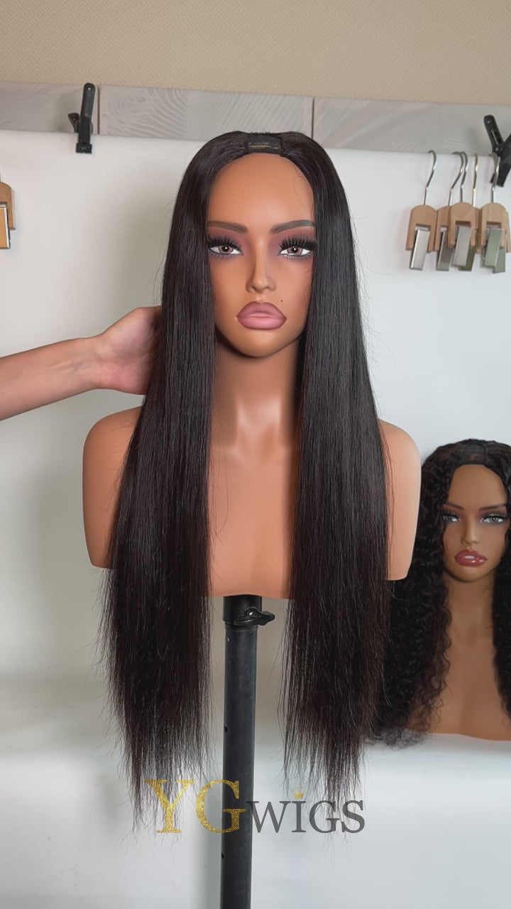 U Part Wig Straight Human Hair Beginner Friendly Video