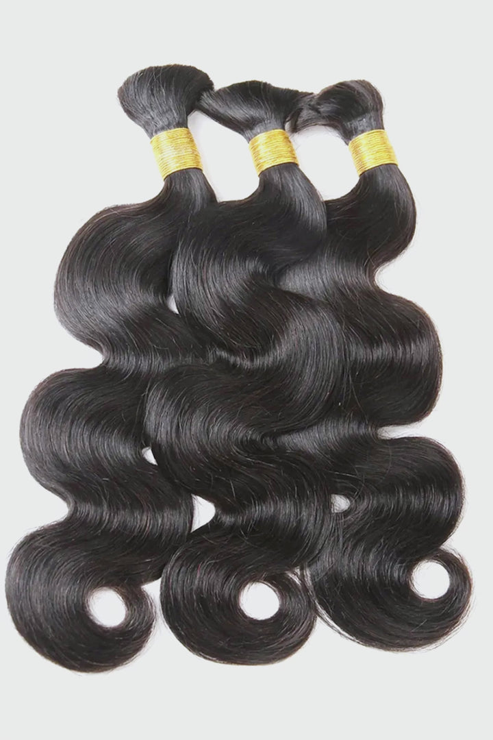 Double Drawn Body Wave Bulk Human Hair For Braiding