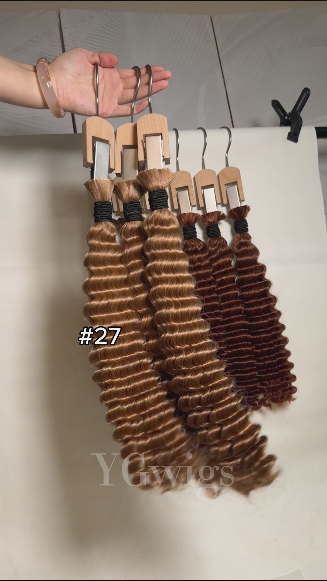 #33 Dark Auburn Brown Bulk Hair For Braiding Deep Wave BU36