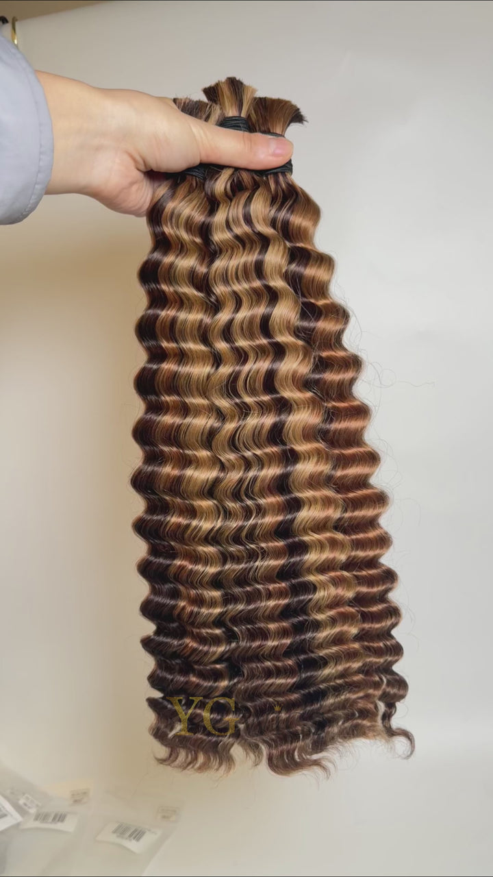#4A/27/30 Cheveux ondulés profonds couleur piano pour tressage BU55