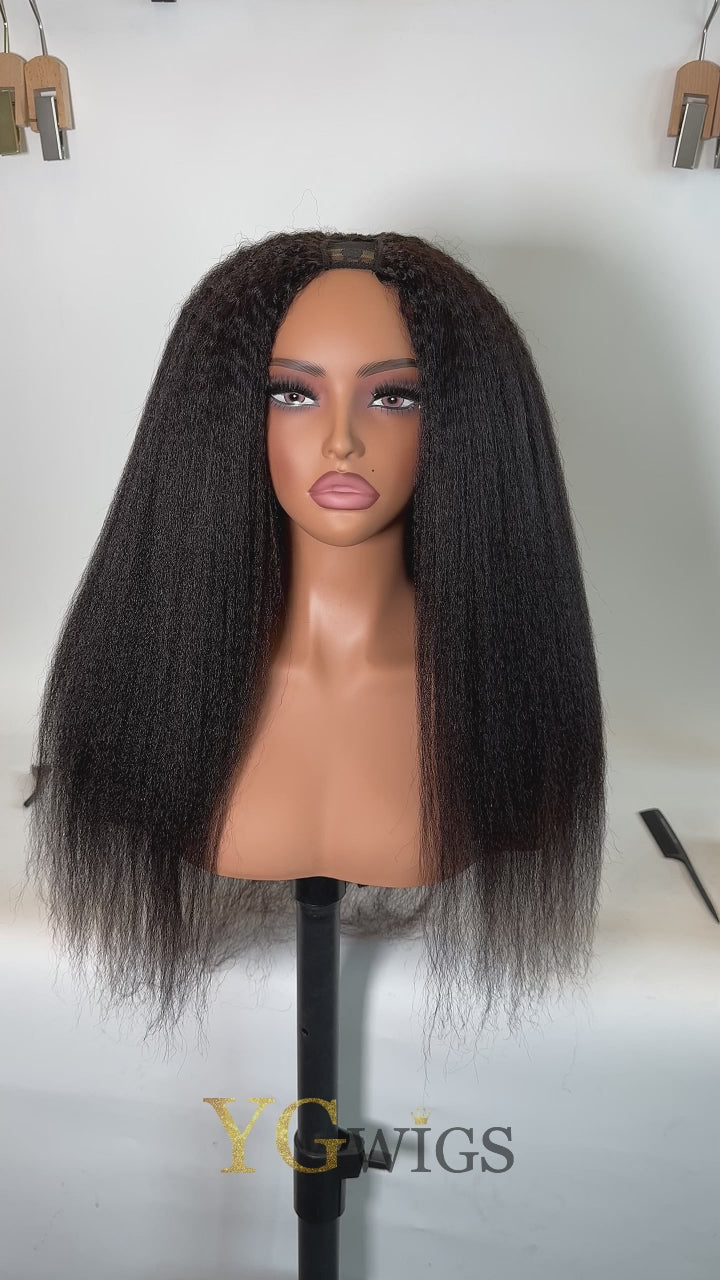 U Part Wig Kinky Straight Human Hair Beginner Friendly Video 1