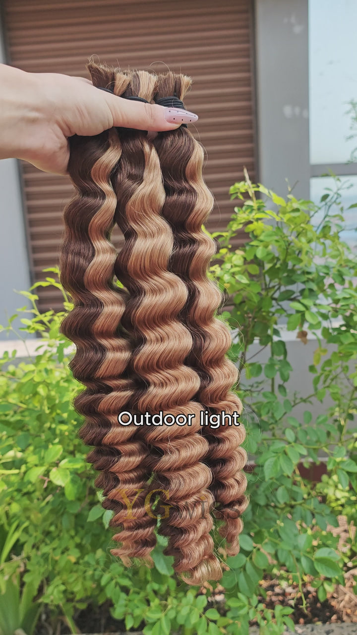 Bulk Hair Piano Color #4/#27 Deep Wave for Braiding BU30