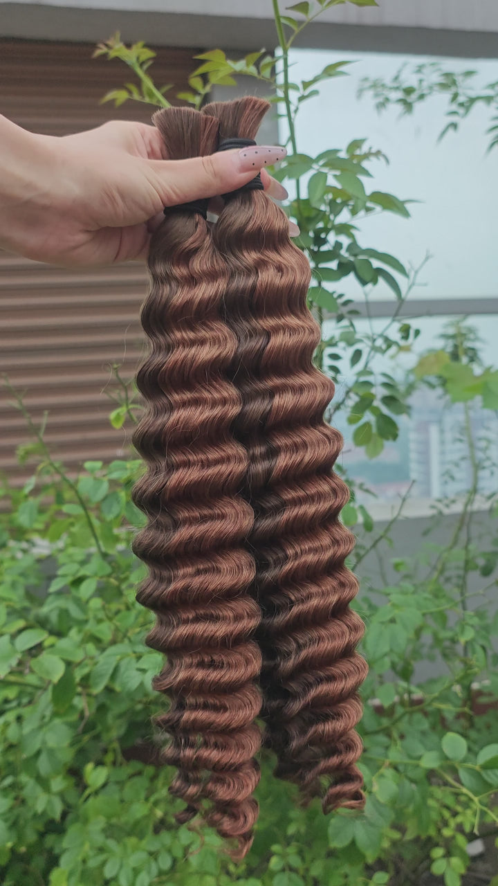 Bulk Hair Piano Color #4/#30 Deep Wave for Braiding BU29