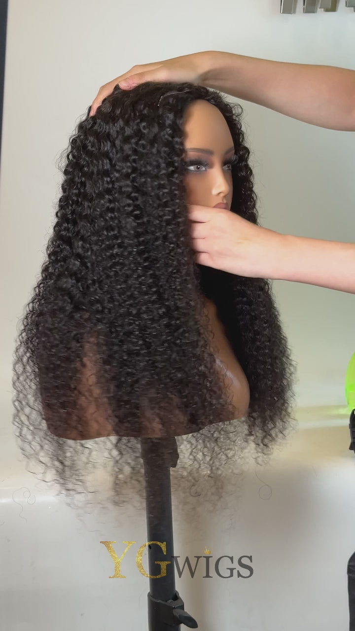 U Part Wig Kinky Straight Human Hair Beginner Friendly Video 2
