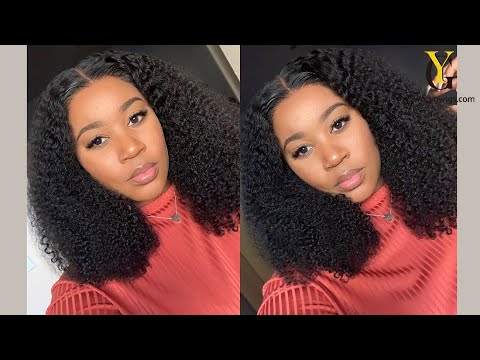 13x4 Full Lace Frontal Kinky Curly Afro Wigs Black Human Hair