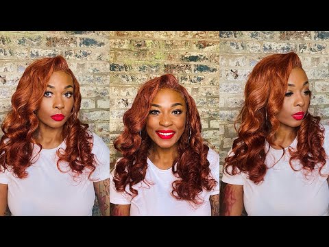 Perruque Lace Wig HD sans colle 13x6, Body Wave brun rougeâtre-HD69