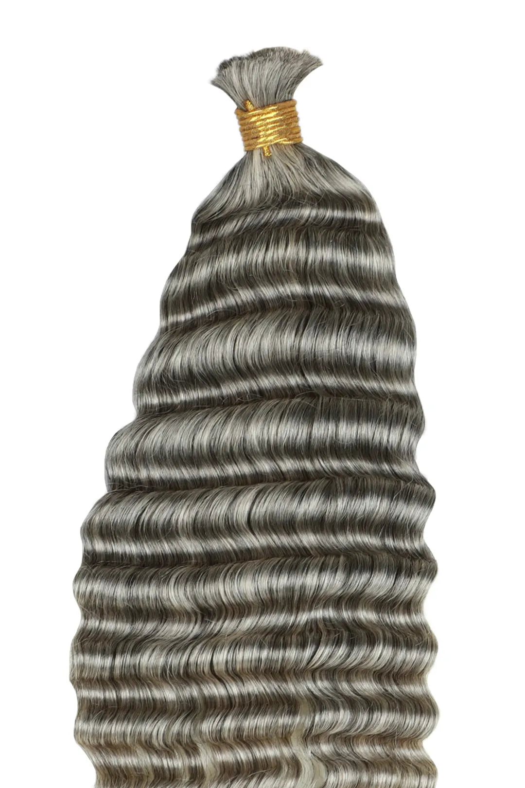 Salz und Pfeffer Bulk Haar Tiefe Welle zum Flechten 85% Grau BU32