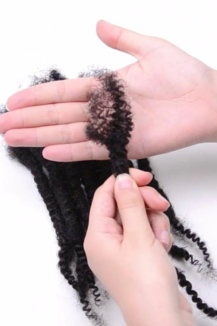 Textured Loc Extensions Natural Black Human Hair 10 Strands