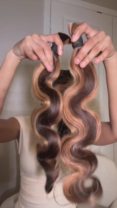 Tiktok Celebrity-Pmarie2 Showing The Process Of Braiding Piano-Colored Wavy Curly Hair #4a/27/30