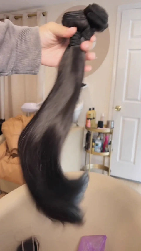 TikTok influencer -timmychoo Showing The Braiding Process Of Cambodia Virgin Hair Bundles, sew-in extensions Body Wave