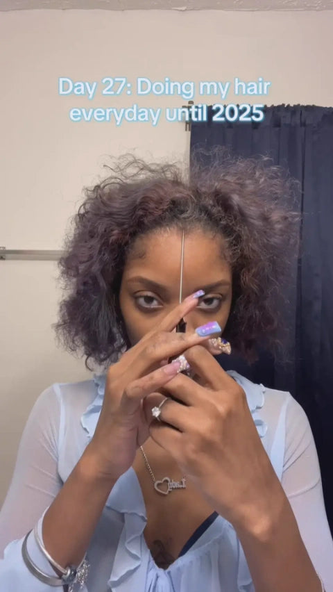 Tiktok Influencer-ladydiamonque Showing The Braiding Process Of Cambodia Virgin Hair Bundles Sew In Extensions Body Wave