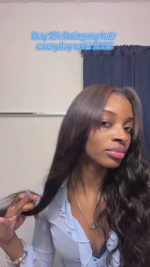 Tiktok Influencer ladydiamonque Showing The Braiding Process Of Cambodia Virgin Hair Bundles Sew In Extensions Body Wave