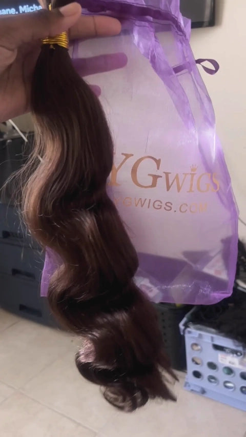 Tiktok Influencer-mykaylakl Showing The Braiding Process Of Dark Brown Body Wave Bulk Hair