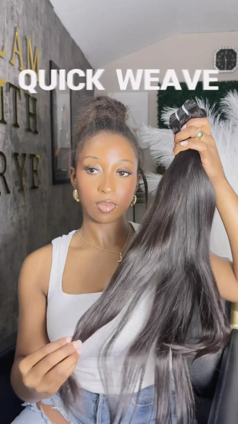 Tiktok Influencer tyasiarenae Showing The Braiding Process Of Cambodia Raw Hair Bundle Straight Natural Colour 12a
