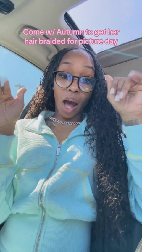 Tiktok Influencer-girlthatskayliegh The Braiding Process Of Double Drawn #4a Dark Brown Bulk Hair