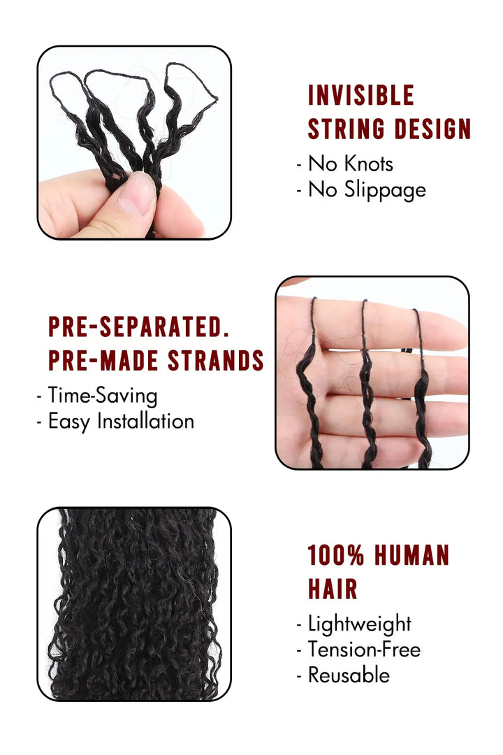 Twist Braided Feather Crochet Human Hair Extension FE36 60g