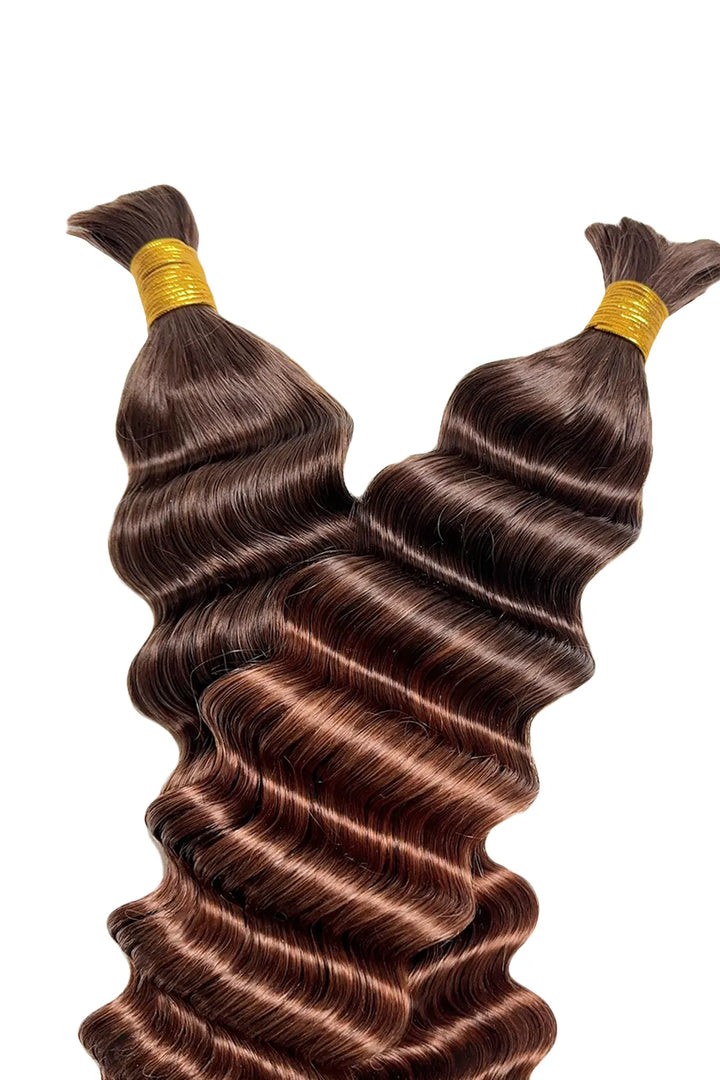 Zweifarbiges Haar #4/30 Deep Wave Bulk Hair Doppelt gezogen BU62