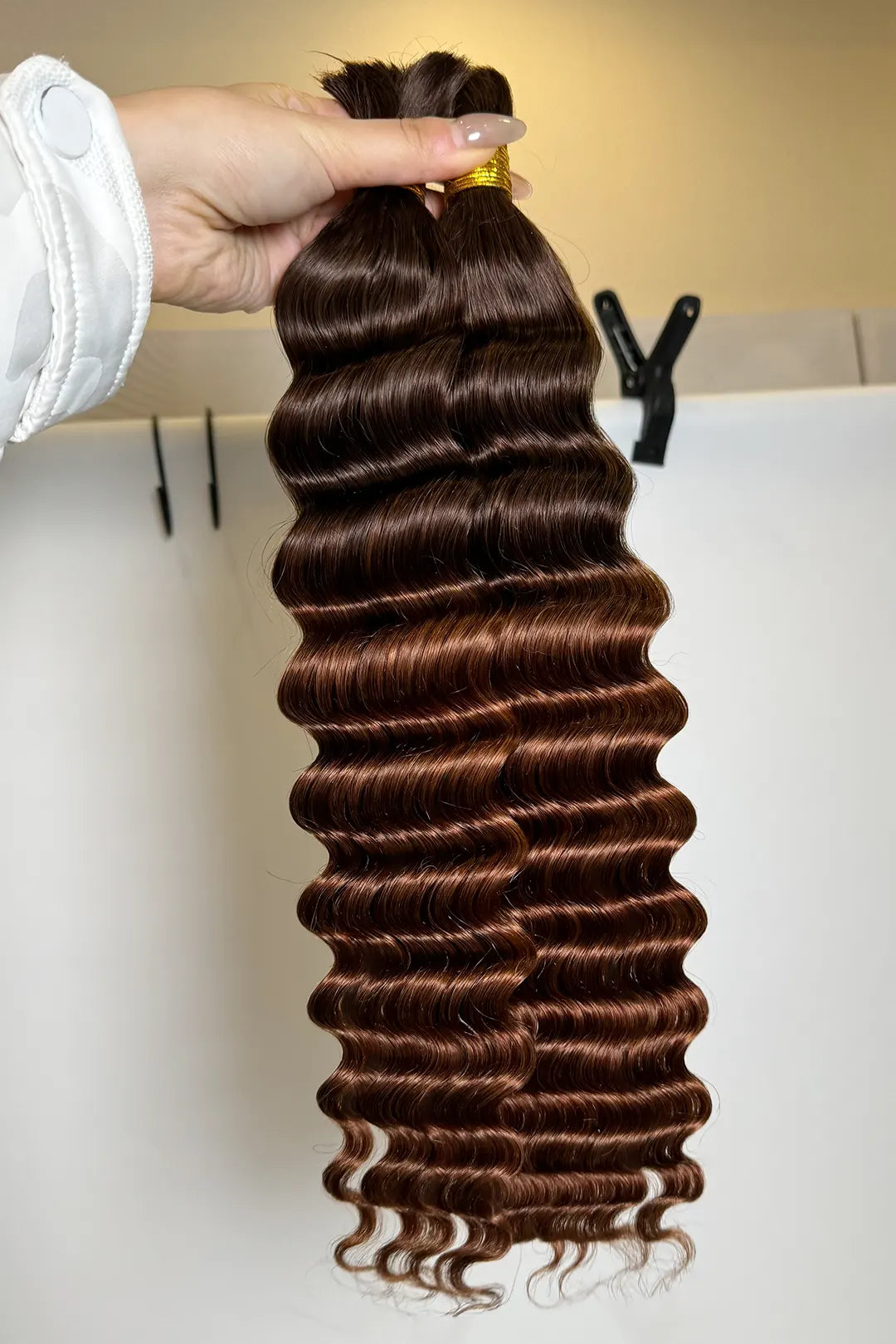 Zweifarbiges Haar #4/30 Deep Wave Bulk Hair Doppelt gezogen BU62
