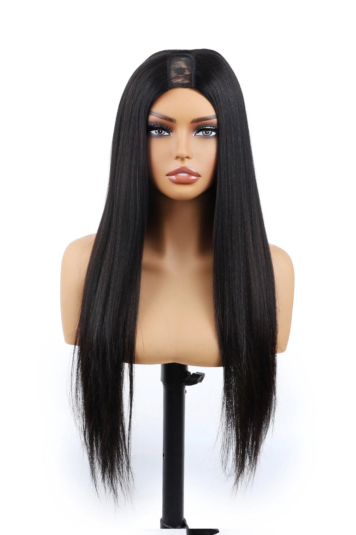 U Part Wig Straight Human Hair Beginner Friendly