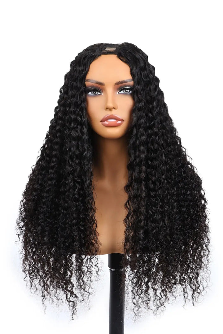 U Part Wig Deep Curly Human Hair Beginner Friendly