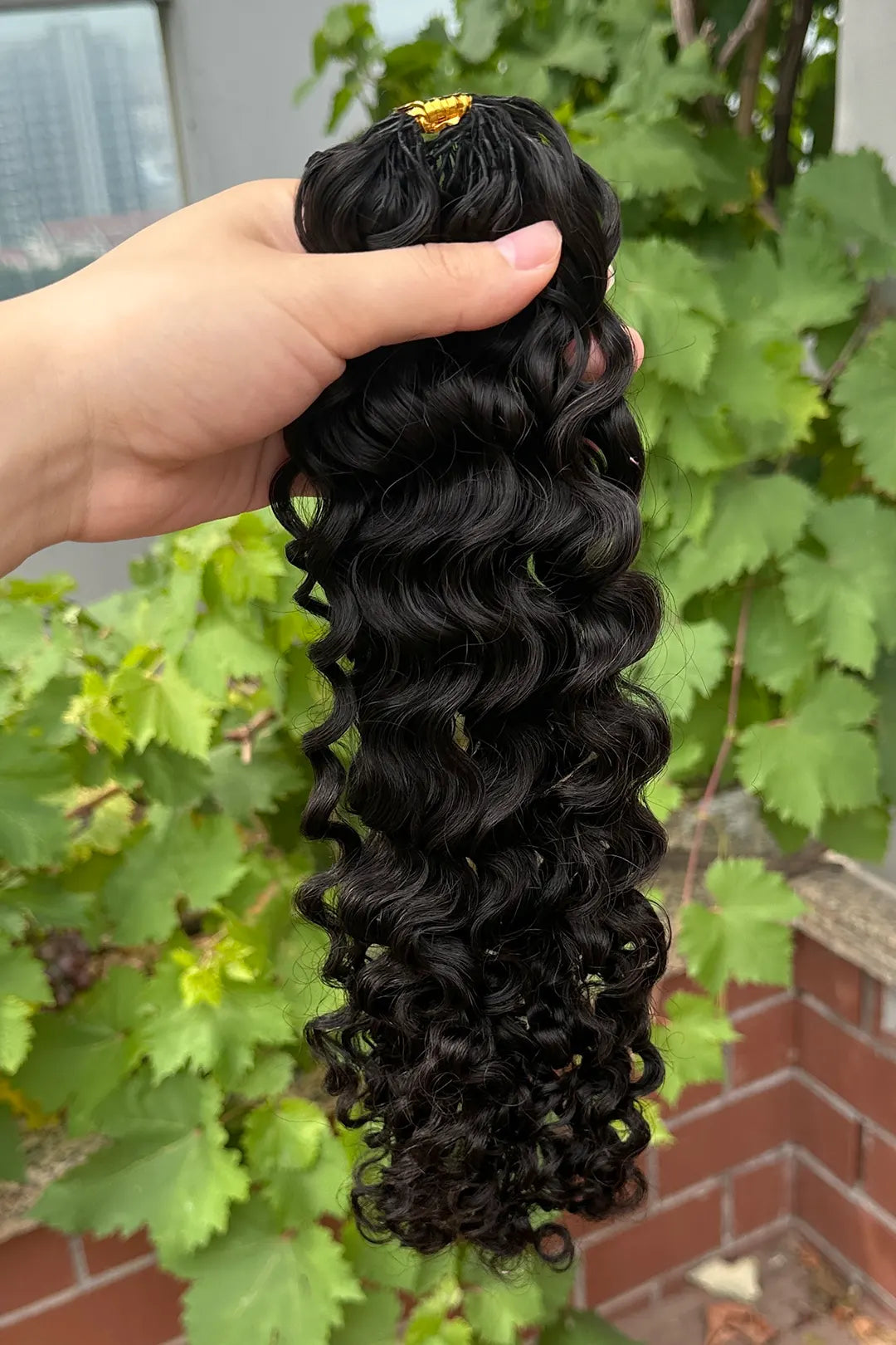 Water Deep Wave Feather Crochet Hair Extension Human Hair FE32 60g 3