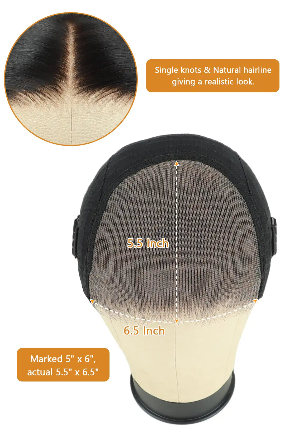 Wear and Go 6x5 Lace Frontal Wig Body Wave Cheveux Humains Naturel Noir