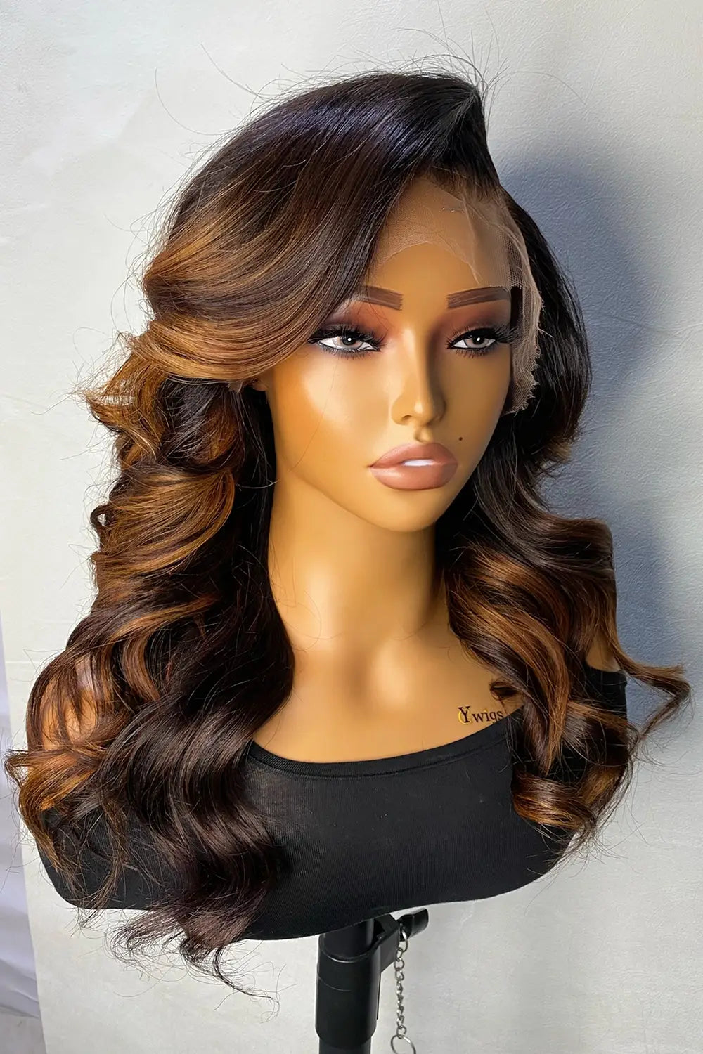 Designer Wigs-13*6 HD Ombre Brown Dark Roots Wave Wig