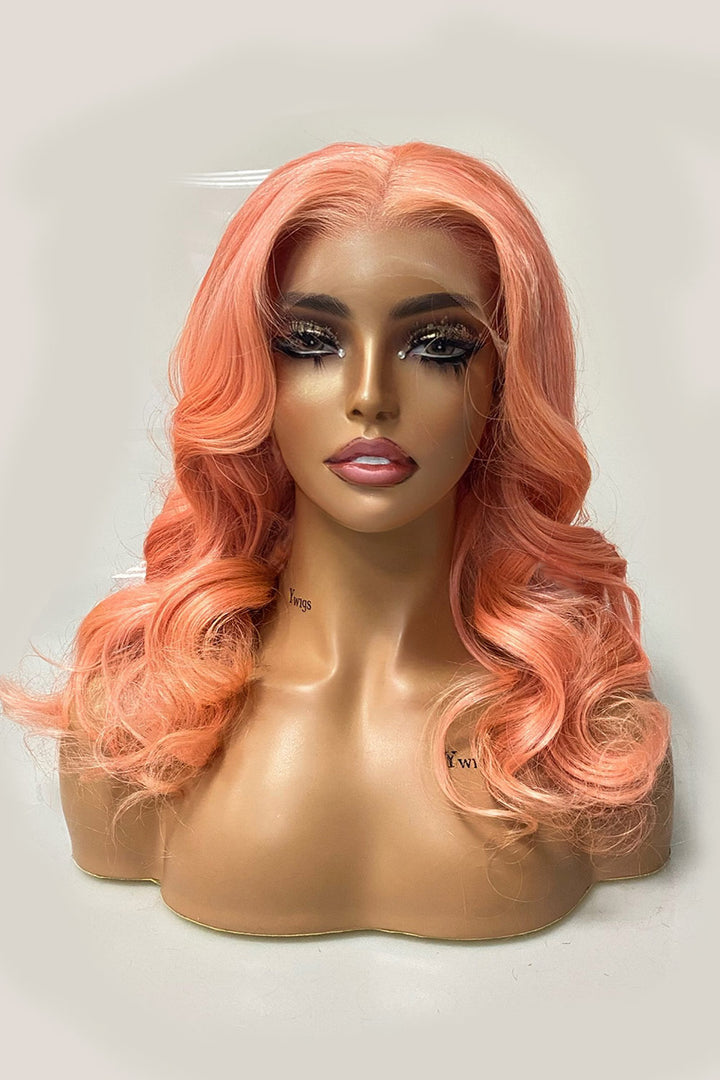Perruques de créateurs-Rose clair Loose Wave 13x6 Lace Front Wigs