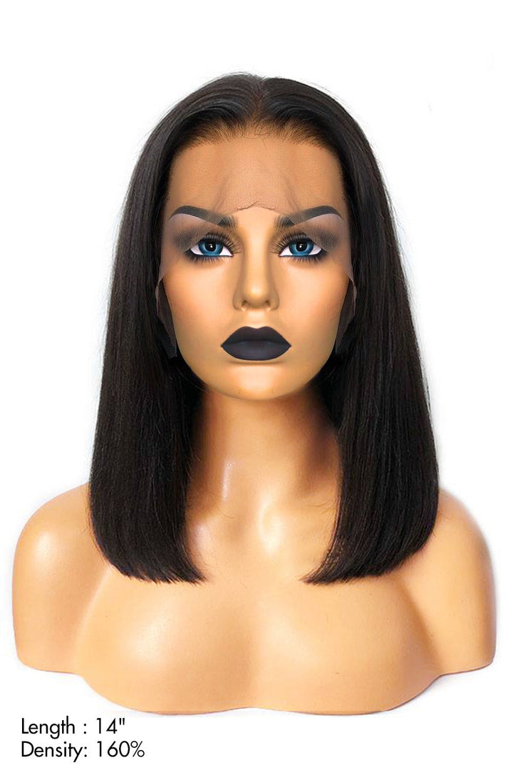 Shoulder Length Long 14 inch Bob 13x6 HD Glueless Lace Front Wig