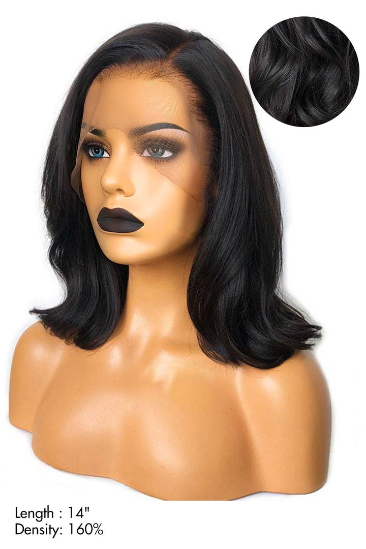 Shoulder Length Long 14 inch Bob 13x6 HD Glueless Lace Front Wig