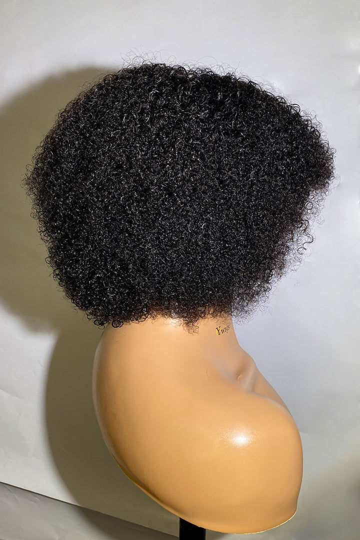 Designer Wigs-Coily Curly Non Lace Scalp Top Human Hair Wigs