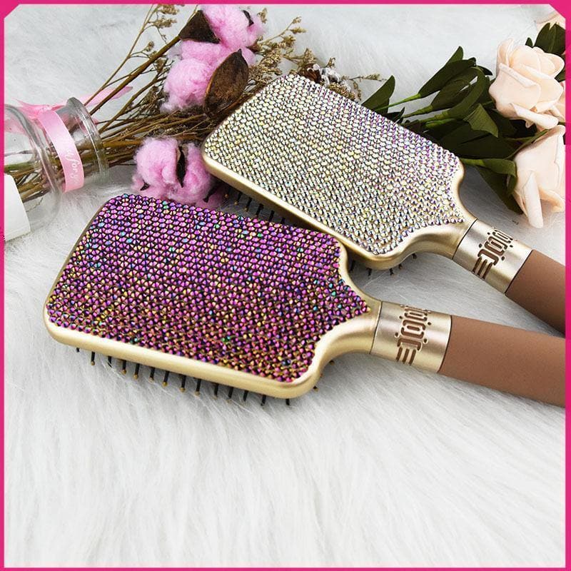 Lovely Handmade Bling Crystal Cute Rhinestone Hair Comb Brush W/Air Cushion - Yghairs