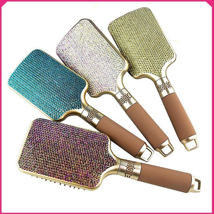 Lovely Handmade Bling Crystal Cute Rhinestone Hair Comb Brush W/Air Cushion - Yghairs