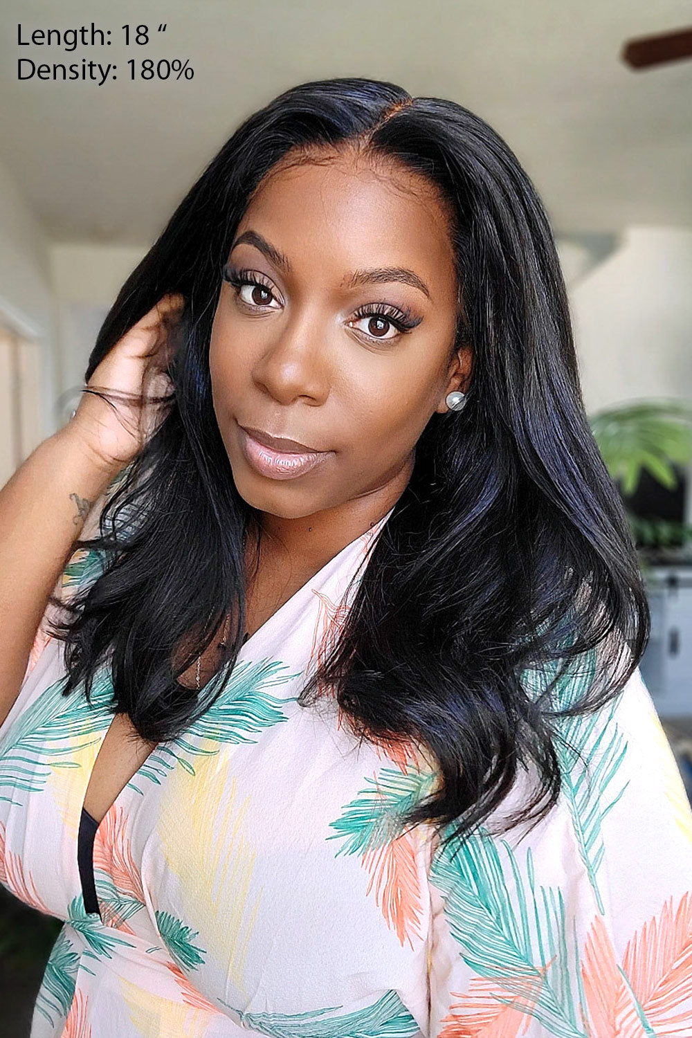 13x6 HD Klebstofflose Perücke Feder Gerade-HD02