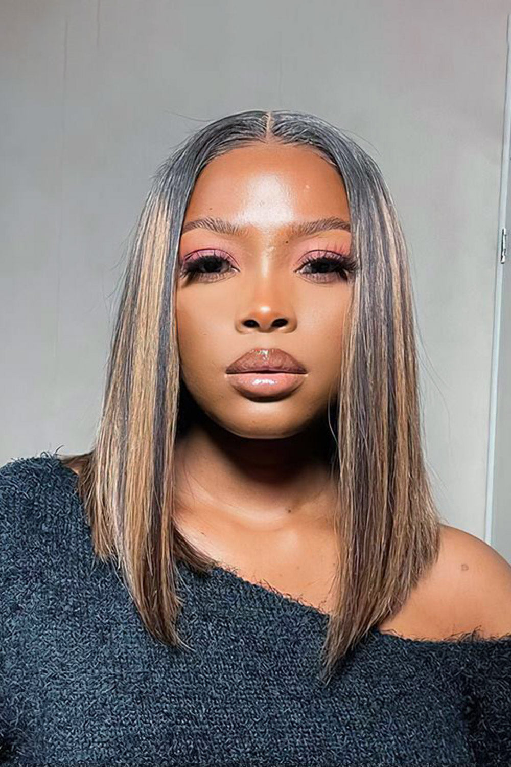 T Part Lace Wig Highlight Straight Bob-PB41