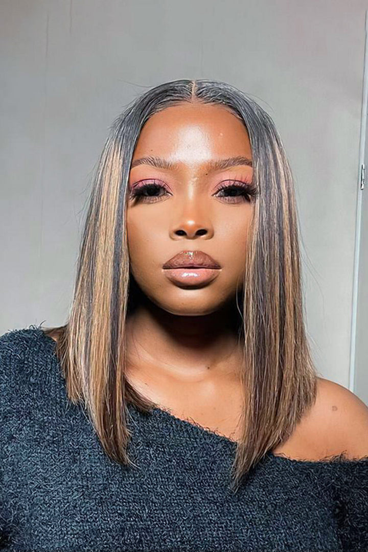T Part Lace Wig Highlight Straight Bob-PB41