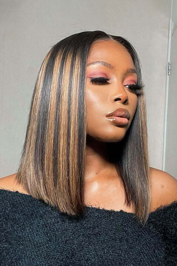 T Part Lace Wig Highlight Straight Bob-PB41