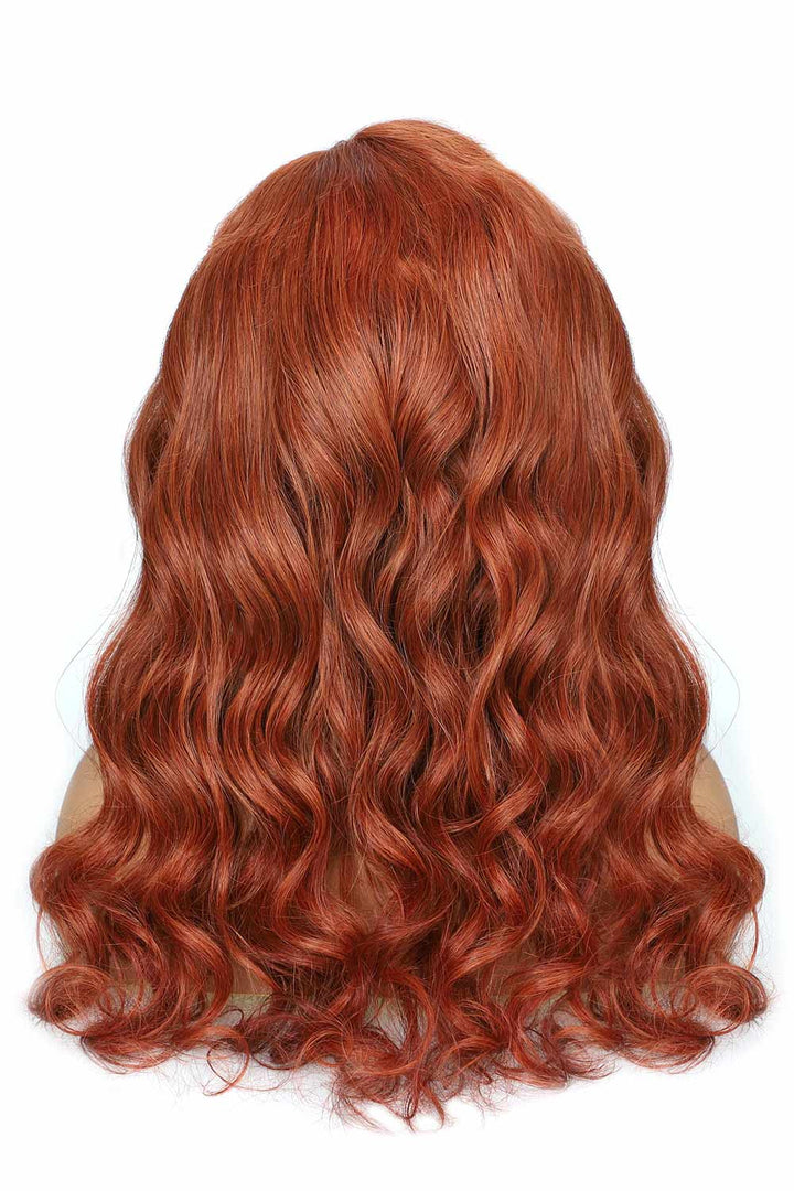 Perruque Lace Wig HD sans colle 13x6, Body Wave brun rougeâtre-HD69