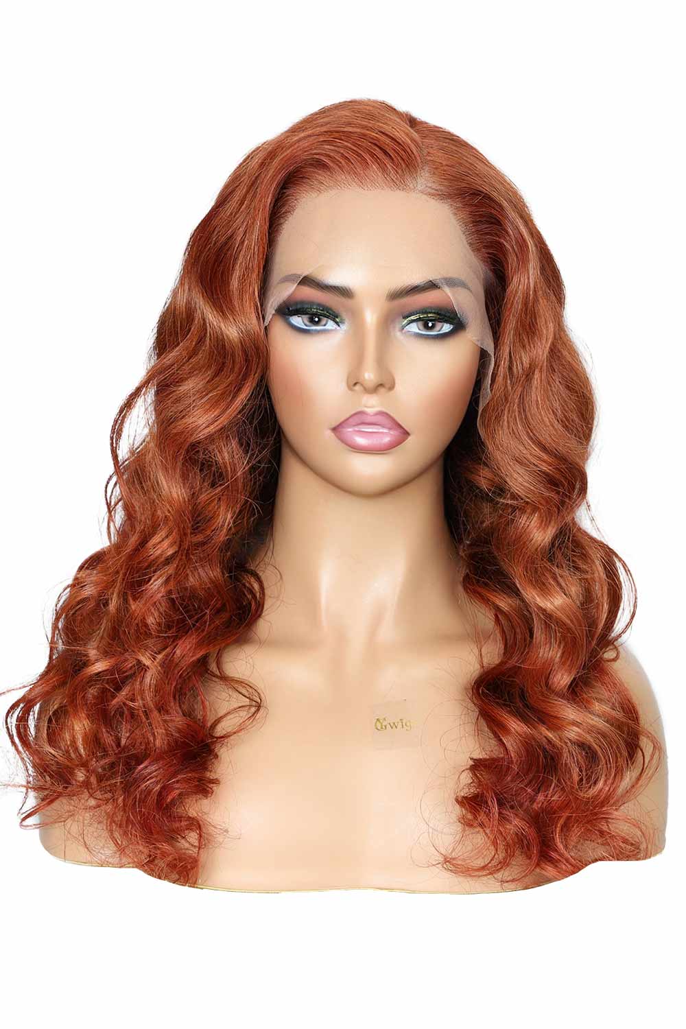 Perruque Lace Wig HD sans colle 13x6, Body Wave brun rougeâtre-HD69