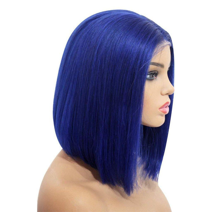 13*4 Virgin Human Hair Lace Front Colored Bob Wigs 134CST10 - ygwigs