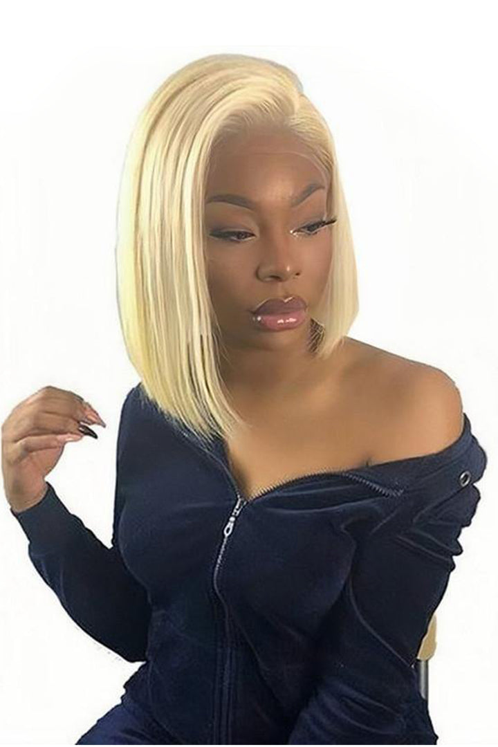 Blunt Cut 613 Blonde Bob 13x4 Full Lace Frontal Short Wigs
