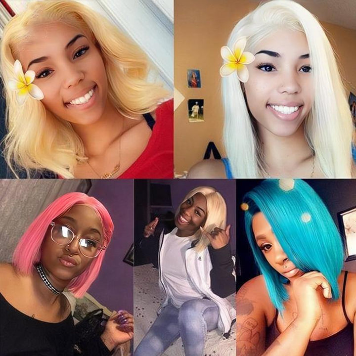 13x4 lace front wig straight bob 613# ygwigs-5