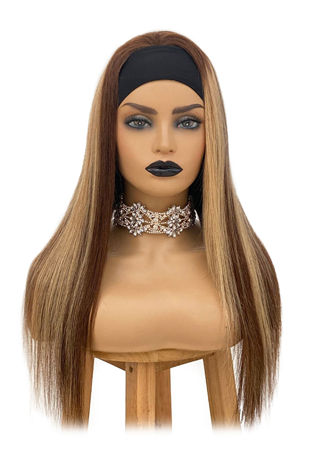 Faits saillants perruque bandeau droit cheveux humains HBW05