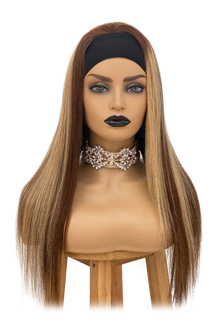 Faits saillants perruque bandeau droit cheveux humains HBW05