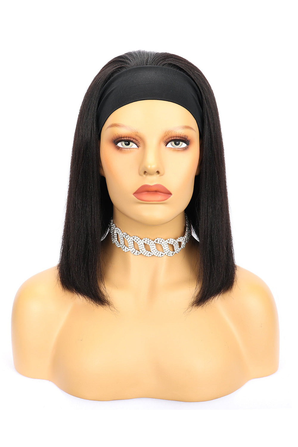 Estilos de peluca con diadema de cabello humano Yaki Straight Bob
